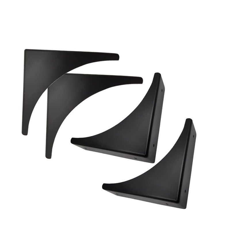 LLHDKF 4 Pcs Black Metal Corner Protector Box Edge Safety Guard Cabinet Furniture Corner Metal Bumpers - Image 1